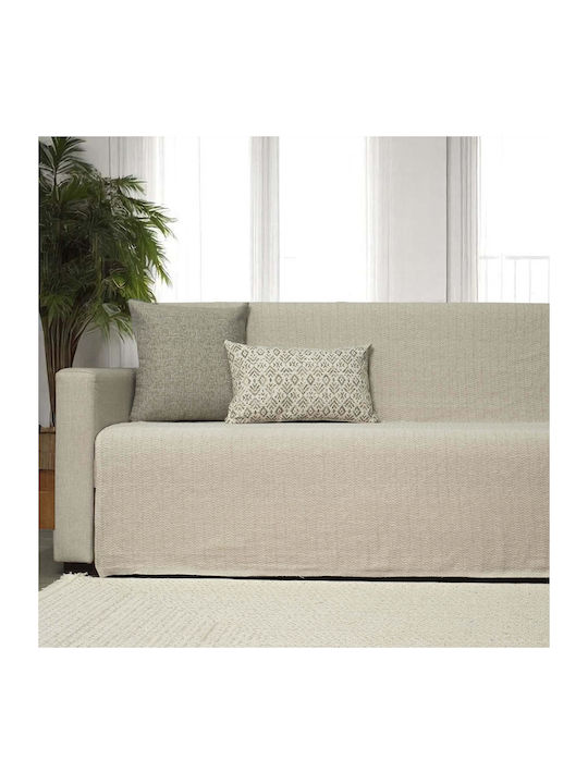 Cotone Ριχτάρι Τετραθέσιου Καναπέ 200x340εκ. Μπεζ Ανοιχτό