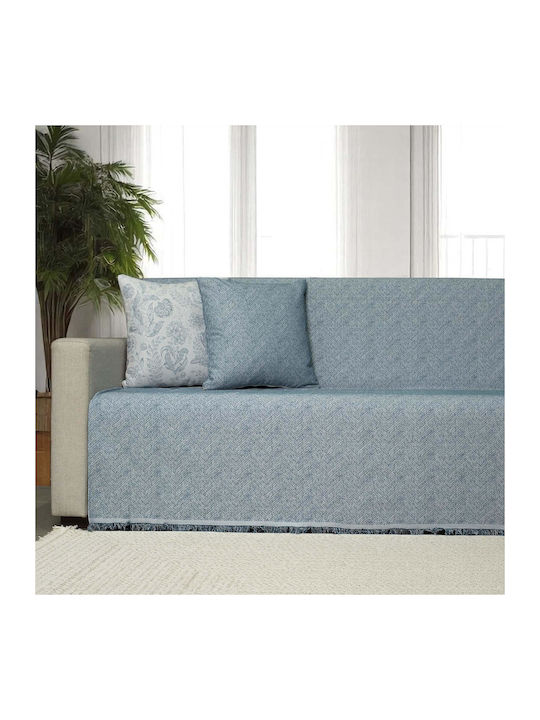 Cotone Castelo Ριχτάρι Τριθέσιου Καναπέ 170x300εκ. Πετρόλ 546300