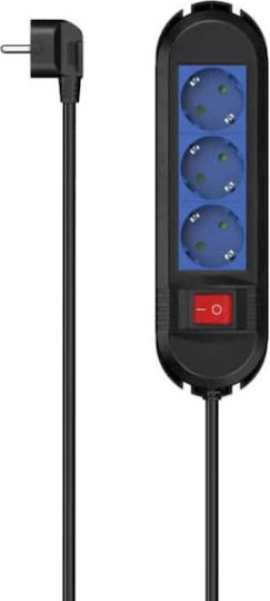 HAMA Steckdosenleiste 3 Fach mit Schalter und Kabel 1,5m