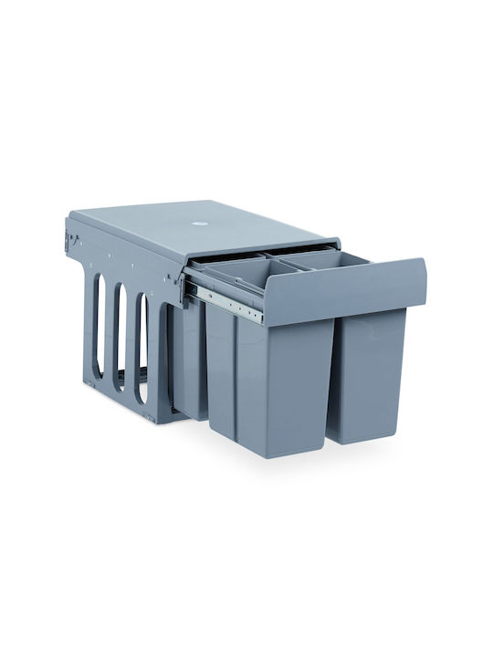 Relaxdays Coș De Gunoi Pentru Dulap Din Plastic Gri 8lt