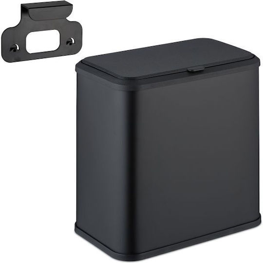 Relaxdays Coș de Gunoi Plastic Negru 5lt 1buc