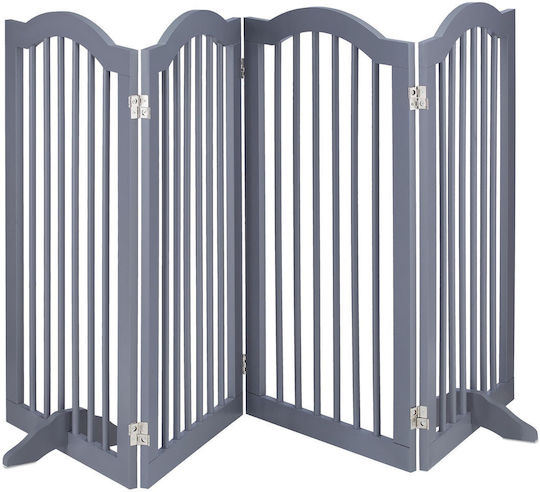 Relaxdays Pliabil Ușă de siguranță din Plastic în Culoare Gri 205x92cm 1buc
