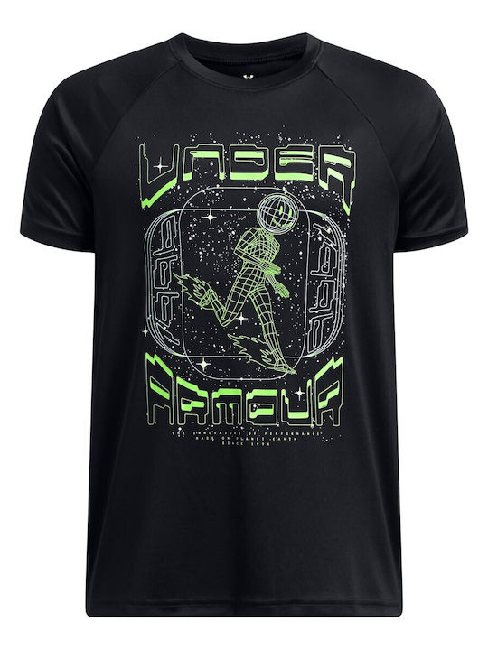 Kinder-T-Shirt Schwarz Tech