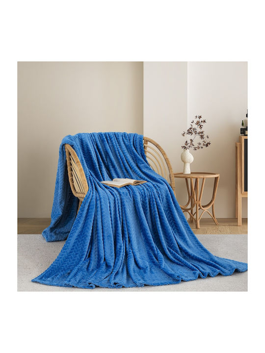 Adam Home (550) Κουβέρτα Fleece Ημίδιπλη 180x240εκ. Blue