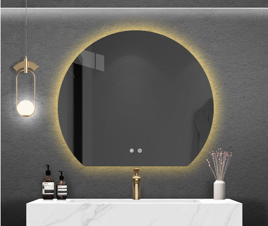 Martin Ημικυκλικός Καθρέπτης Μπάνιου Led 70x80cm Λευκός