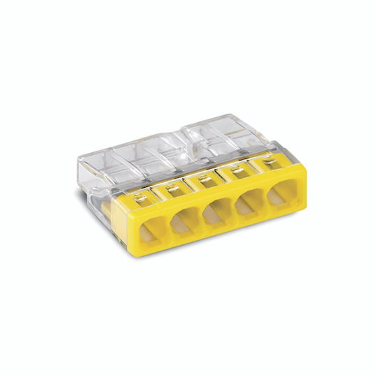 Conector Wago 2273 pentru 5 conductori rigizi 0,5-2,5 mm² 2273205