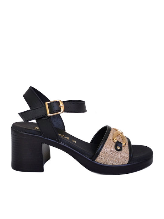 Ragazza Leder Sandalen Anatomisch Schwarz