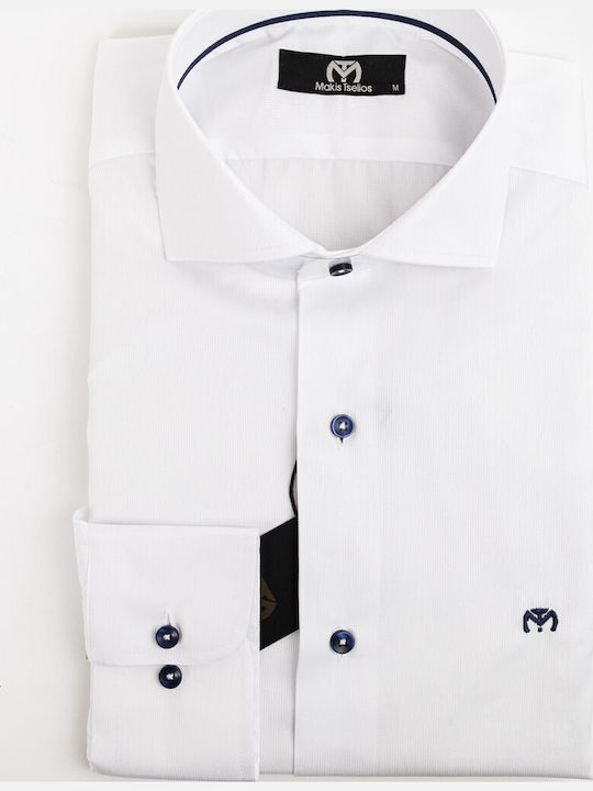 Long-sleeved Shirt Polka Dot White