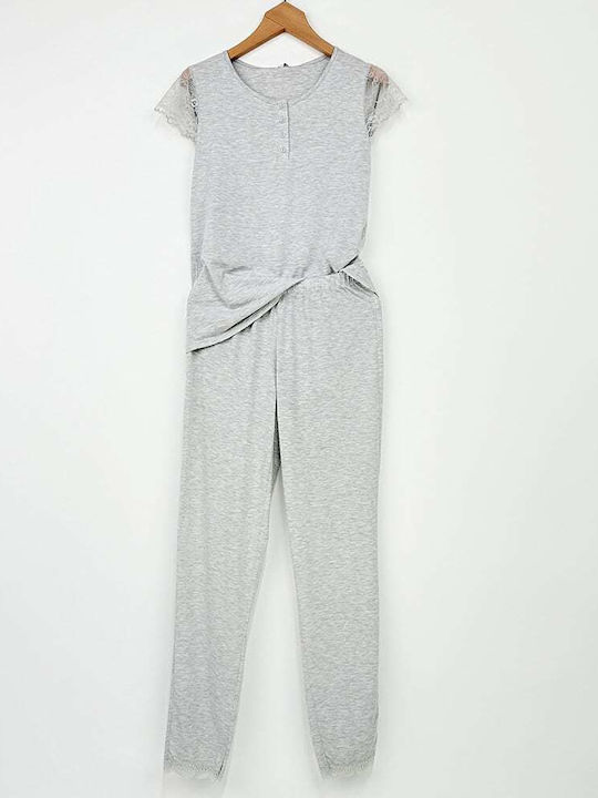 Fuanna Summer Women's Pyjama Set Gray