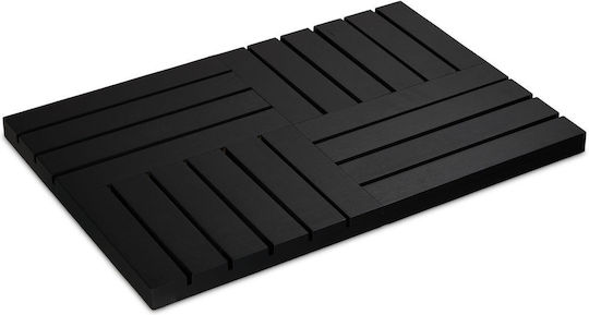 Relaxdays Antiderapant pentru cadă cu ventuze Negru 40x61εκ.