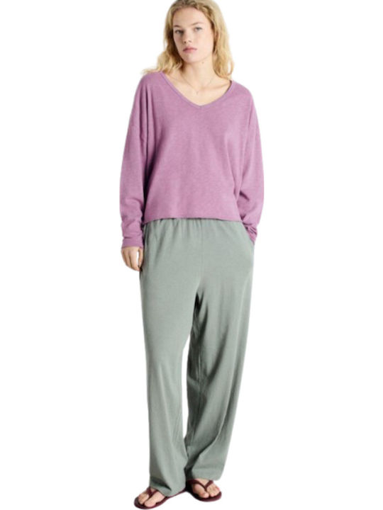 Women's Fabric Trousers Green