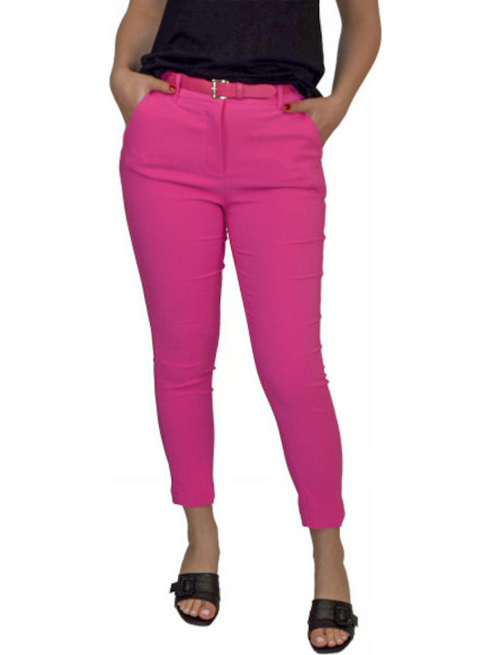 Morena Spain Women's Fabric Trousers Regular Fit Fuchsia SU