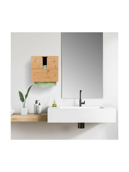 Relaxdays Βάση για Χαρτί Κουζίνας Ξύλινη Καφέ 26x27x13cm 10045316