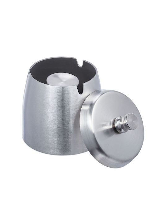 Stainless Steel Ashtray Lid Wind-resistant Modern Gray 9 X 7.5 Cm