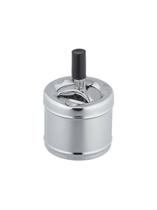 Scrumieră Metalică Buton Disc Rotativ 11.5 X 8 Cm Gri
