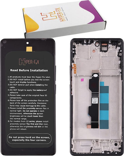 Hyper Fix Οθόνη με Μηχανισμό Αφής και Πλαίσιο για Xiaomi Redmi Note 13 PRO, Poco M6 Pro 4G (Μαύρο)