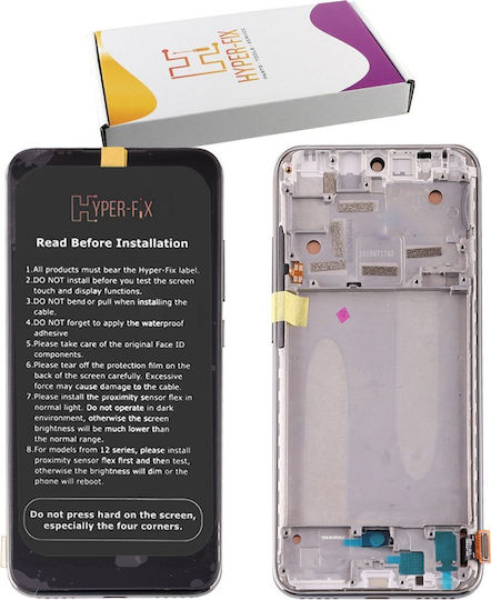 Hyper Fix Οθόνη με Μηχανισμό Αφής και Πλαίσιο για Xiaomi Mi A3 (Ασημί)