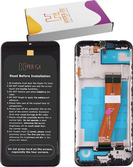 Hyper Fix Οθόνη με Μηχανισμό Αφής και Πλαίσιο για Samsung A03 A035 (Μαύρο)