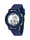 Sector Digital Men's Watch Battery with Blue Rubber Strap