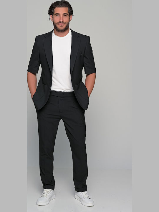 Prestigio Pantaloni Elastic cu Croială Slim Black