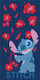 Disney Stitch Red Flowers Kids' Beach Towel 90x170cm
