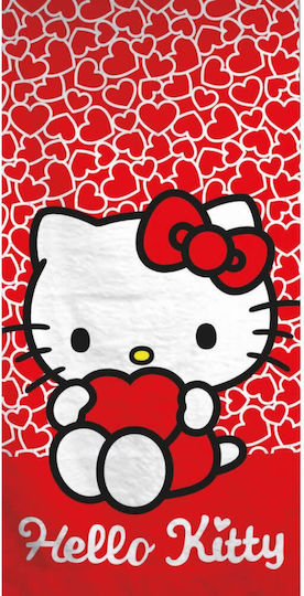 Παιδική Πετσέτα Θαλάσσης Hello Kitty Κόκκινο Disney Borea Polyester 70x140