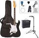 Encore Ebp-lhe6blk Left-Handed Electric Guitar Set Case Amplifier Stand Accessories