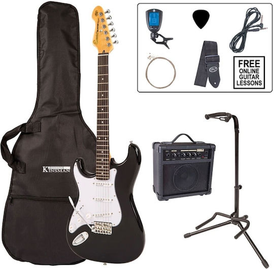 Encore Ebp-lhe6blk Left-Handed Electric Guitar Set Case Amplifier Stand Accessories