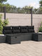 Living room Four-Seater Sofa Outdoor Rattan with Pillows 55x62x69cm
