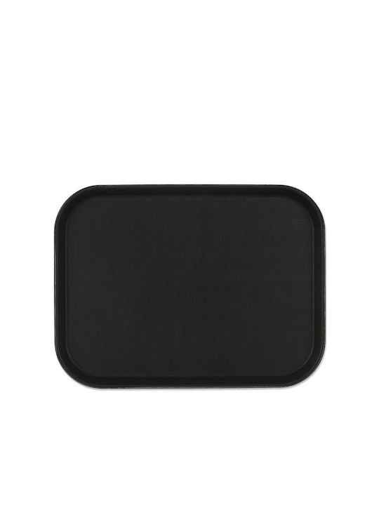 Relaxdays Plastic Rectangular Serving Tray Non-slip in Black Color 41x41x30cm 10043123 1pcs