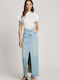 Denim High-waisted Maxi Skirt Denim