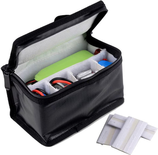 Protonrc 155x90x120mm Fireproof Explosion-proof Safety Bag Built-in 8 Compartments Rc Model Airplane Helicopter Fpv Drone Batteries