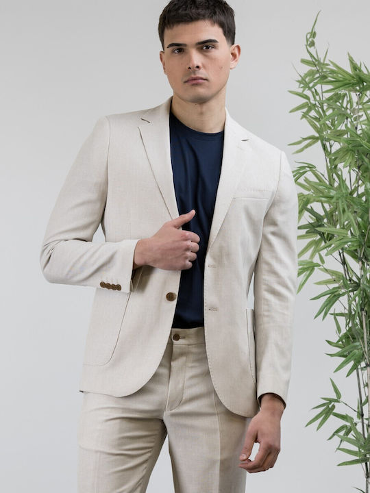 Men's Summer Suit Slim Fit Beige