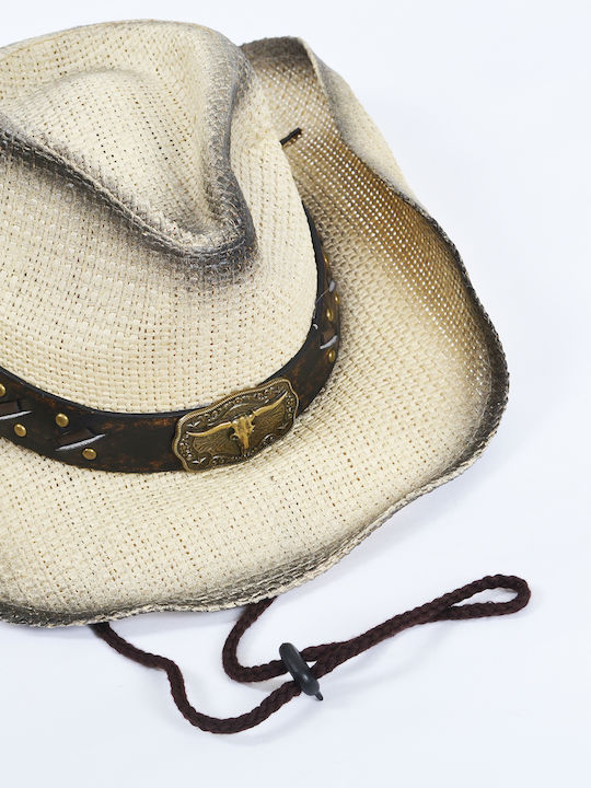 Mat Fashion Καπέλο Western Ecru