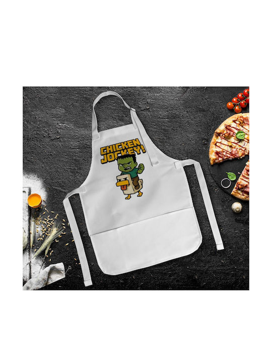 Koupakoupa Chicken Jockey Kids Apron White 22x40cm