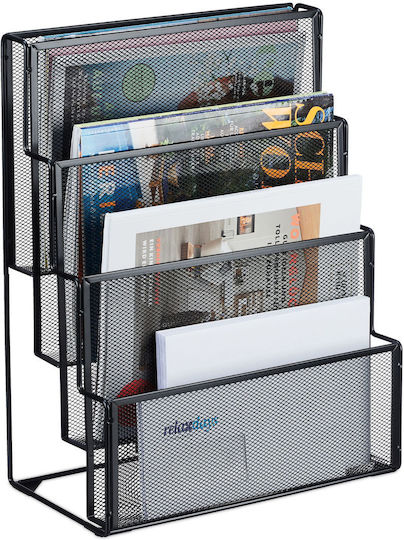 Document Holder 4 Compartments 43 x 33 x 18 cm Black