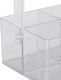 Organizator birou 4 compartimente cu mâner din plastic transparent 18.5 X 25.5 X 13.5 cm