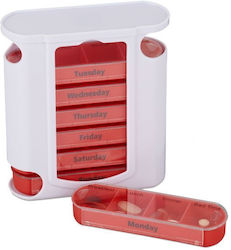 Cute Pill Organizer Weekly Medicine Organizer By Relaxdays Detachable Containers 4 Compartments White Red 13 X 11.5 X 4.5 Cm
