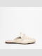 Flat Mules in Ecru Color