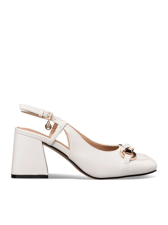 Envie Shoes Δερμάτινες Γόβες Λευκές
