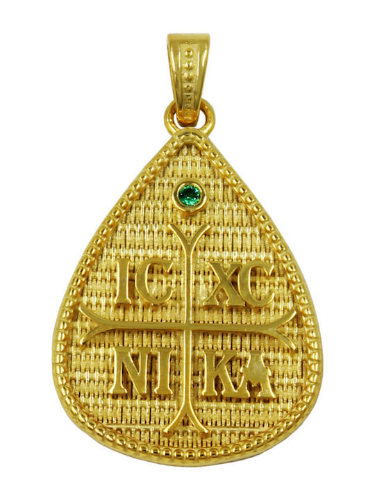 Roloi Kaliamanis Pendant Kids Talisman Double Sided Konstantinato made of Gold 14K PM1270