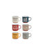 Mug from Porcelain Multicolored 268ml 6pcs