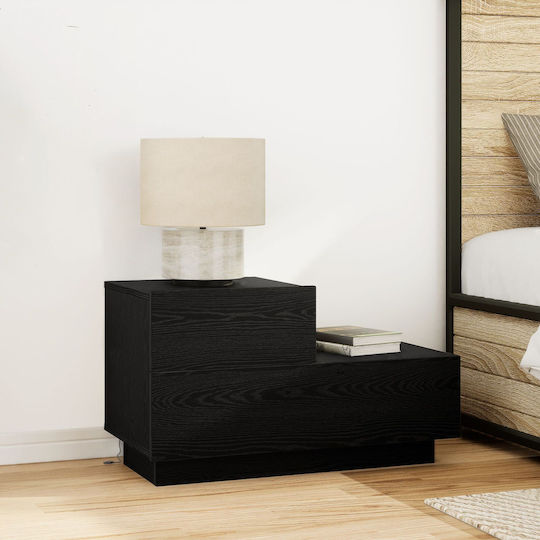 Bedside Table Made of Solid Wood Black Oak 70x36x40.5cm