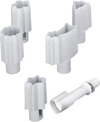 Set 6 Cake Molds Ejector Ibili Stainless Steel Plastic 7-10 Cm White