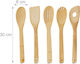 Relaxdays Bamboo Cooking Utensil Set Beige 5pcs