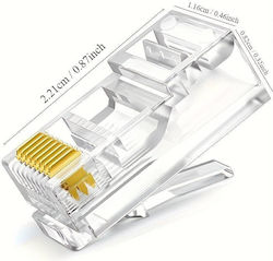 Rj45 Utp Emtex Cat.6a Passthrough Connector 100 Pcs