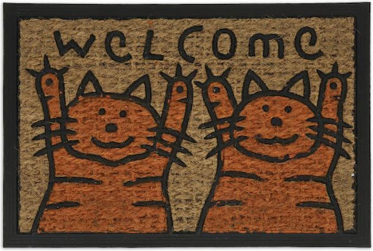 Relaxdays Covor de Intrare din Cocos cu Suport Antiderapant Multicolor 60x40buc Grosime 15mm