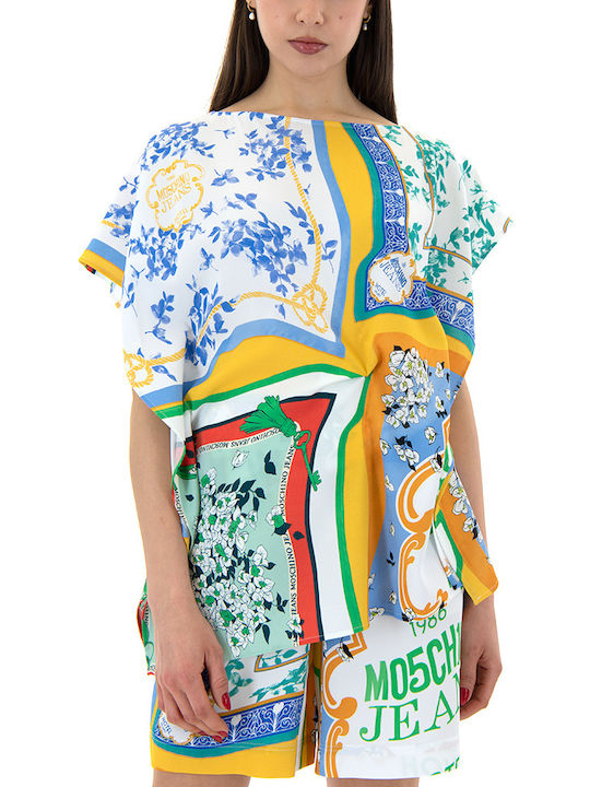 Moschino Blouse White- Blue- Green