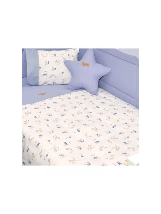 Baby Oliver Βρεφική Παπλωματοθήκη Μπλε 100x140εκ.