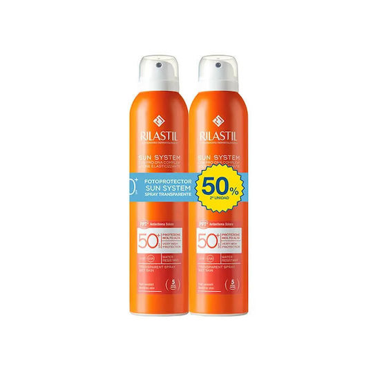 Rilastil Sun System Водоустойчив Слънцезащитен Крем За Тяло SPF50 Спрей 2x200мл